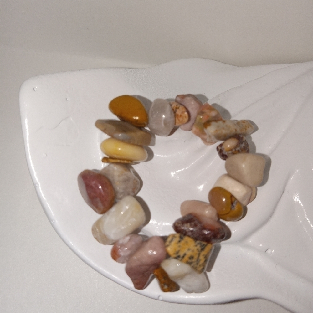 5/$25 Natural Stone Beaded Ring - Multicolor